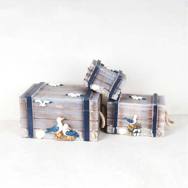 3 In 1 Wooden Storage Box Jewelry Boxes Wooden Box Decoration(Gray Set)