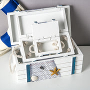 3 In 1 Wooden Storage Box Jewelry Boxes Wooden Box Decoration(White Set)