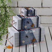3 In 1 Wooden Storage Box Jewelry Boxes Wooden Box Decoration(Gray Set)