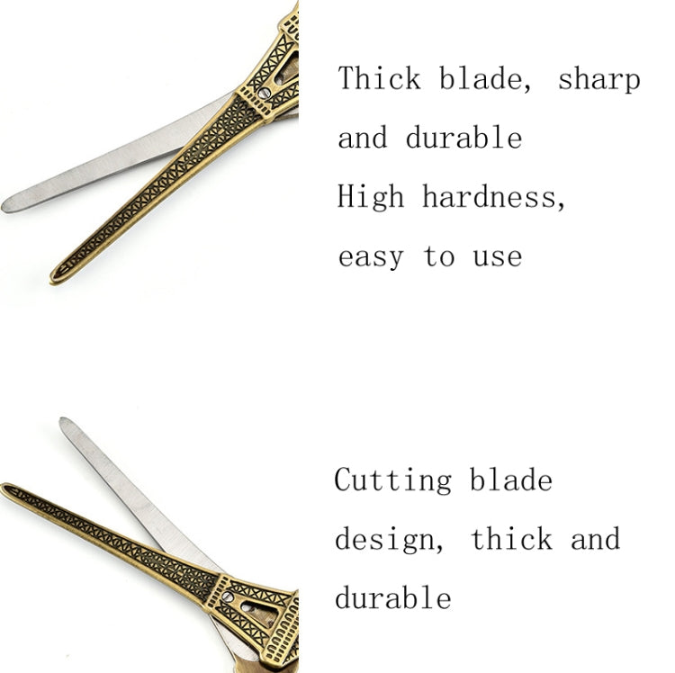 Stainless Steel Eiffel Tower Scissors Handmade Thread Tea Bag Scissors(Golden)