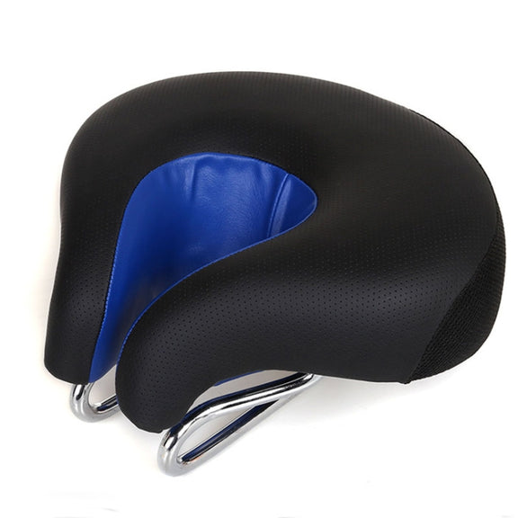 Noseless Bicycle Saddle Mountain Bike Thickened  Soft Cushion(Blue)