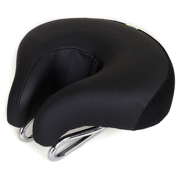 Noseless Bicycle Saddle Mountain Bike Thickened  Soft Cushion(Black)