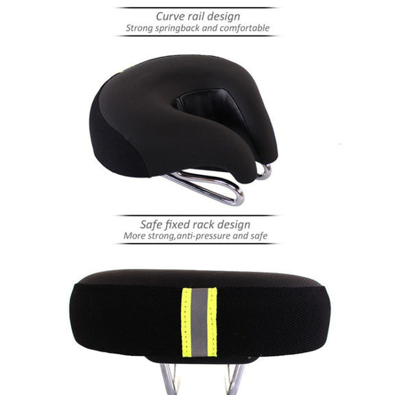 Noseless Bicycle Saddle Mountain Bike Thickened  Soft Cushion(Yellow)