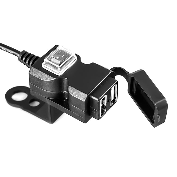 Dual USB Port 12V Waterproof Motorbike Motorcycle Handlebar Charger 5V 1A/2.1A Adapter Power Supply Socket for Phone Mobile - Electrical System by PMC TechLife | Online Shopping South Africa | PMC TechLife | Buy Now Pay Later Mobicred