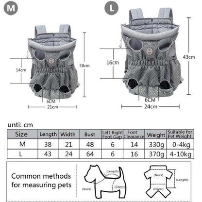 Doglemi Pet Outing Backpack Dog Shoulder Chest Bag Breathable Mesh Dog Cat Bag, Size:L(Gray) - free shipping - PMC Jewellery - Order now!