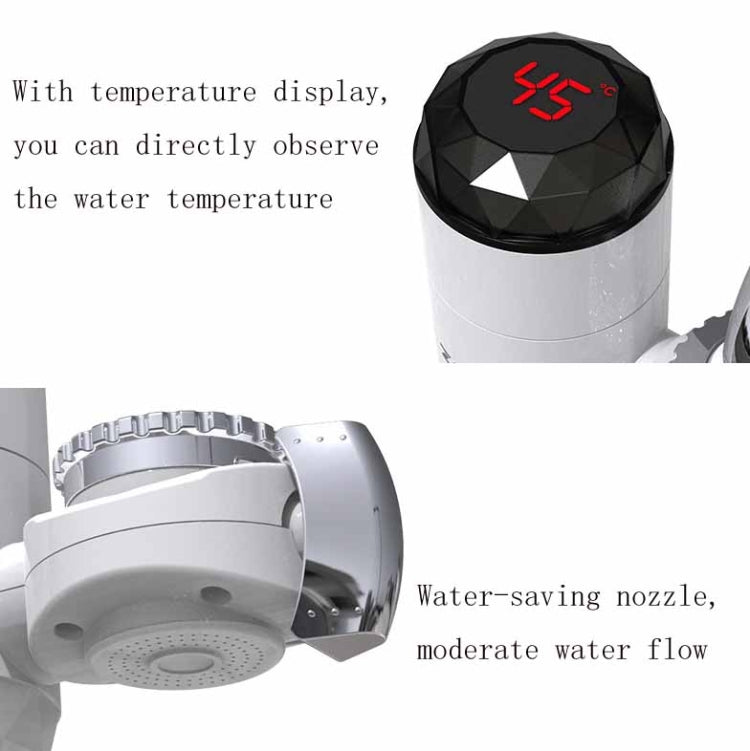 Zoosen Electric Hot Water Faucet Connection Type Instant Hot Water Faucet CN Plug, Style:White + Leak Protection - Faucets & Accessories by zoosen | Online Shopping South Africa | PMC Jewellery | Buy Now Pay Later Mobicred