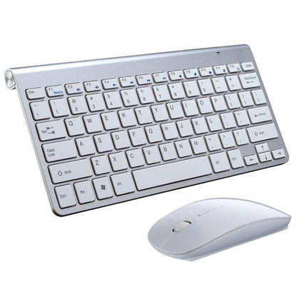 USB External Notebook Desktop Computer Universal Mini Wireless Keyboard Mouse, Style:Keyboard and Mouse Set(Silver) - Wireless Keyboard by PMC Jewellery | Online Shopping South Africa | PMC Jewellery | Buy Now Pay Later Mobicred