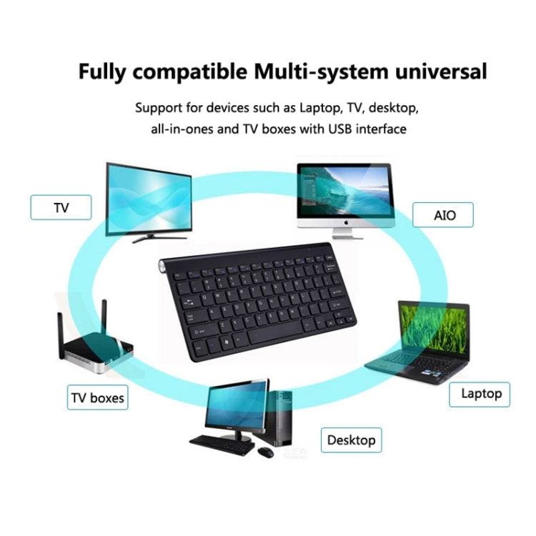 USB External Notebook Desktop Computer Universal Mini Wireless Keyboard Mouse, Style:Keyboard and Mouse Set(Silver) - Wireless Keyboard by PMC Jewellery | Online Shopping South Africa | PMC Jewellery | Buy Now Pay Later Mobicred