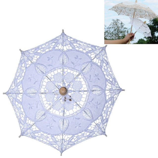 Wedding Bridal Lace Umbrella Shooting Props Wedding Supplies, Size: Length 26cm/ Diameter 29cm(White)