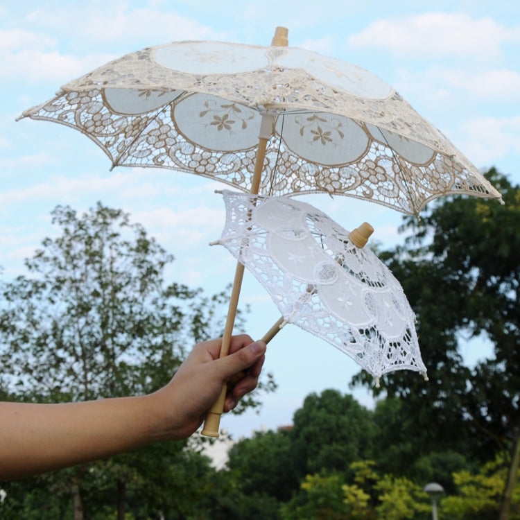 Wedding Bridal Lace Umbrella Shooting Props Wedding Supplies, Size: Length 26cm/ Diameter 29cm(White) - Umbrellas by PMC TechLife | Online Shopping South Africa | PMC TechLife