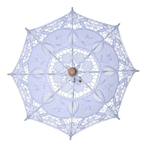 Wedding Bridal Lace Umbrella Shooting Props Wedding Supplies, Size: Length 43/Diameter 45cm(White)