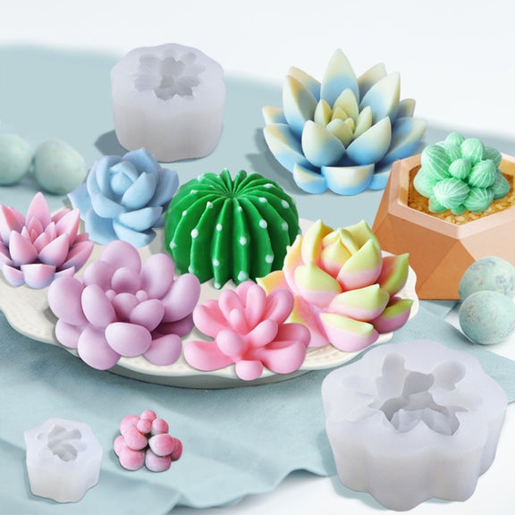 SX-ZW-140 Fleshy Three-Dimensional Candle Silicone Mold DIY Handmade Soap Aromatherapy Epoxy Mold