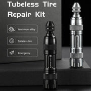 CYCLINGBOX Mountain Bike Vacuum Aluminum Alloy Tire Repair Tool Bicycle Repair Integrated Storage Design Tool(Black)