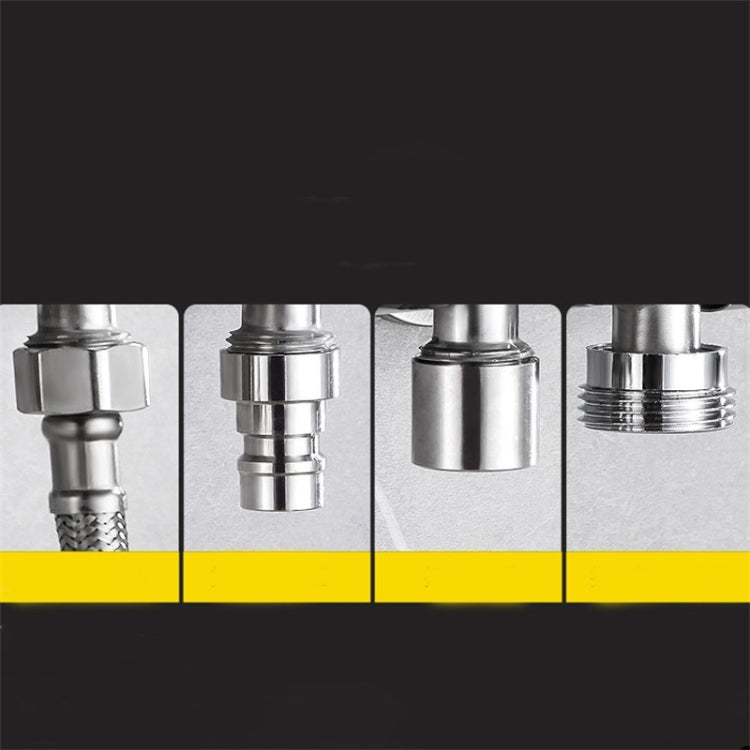 Stainless Steel One-In-Two-Out Multi-Function Three-Way Valve Faucet, Specification: Double 4-point Thread - Faucets & Accessories by PMC TechLife | Online Shopping South Africa | PMC TechLife