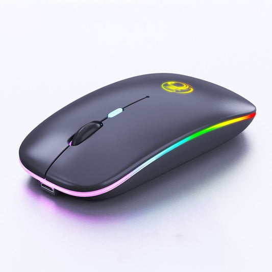 iMICE  E-1300 4 Keys 1600DPI Luminous Wireless Silent Desktop Notebook Mini Mouse, Style:Dual-modes Luminous Edition(Black) - free shipping - PMC Jewellery - Order now!