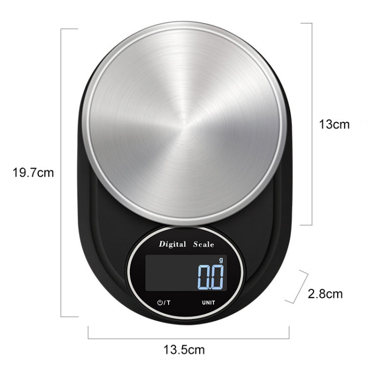 Home Kitchen Electronic Scale High Precision Stainless Steel Jewelry Scale, Style:Hemming, Specification:5kg/0.1g