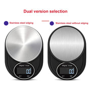 Home Kitchen Electronic Scale High Precision Stainless Steel Jewelry Scale, Style:Hemming, Specification:5kg/0.1g