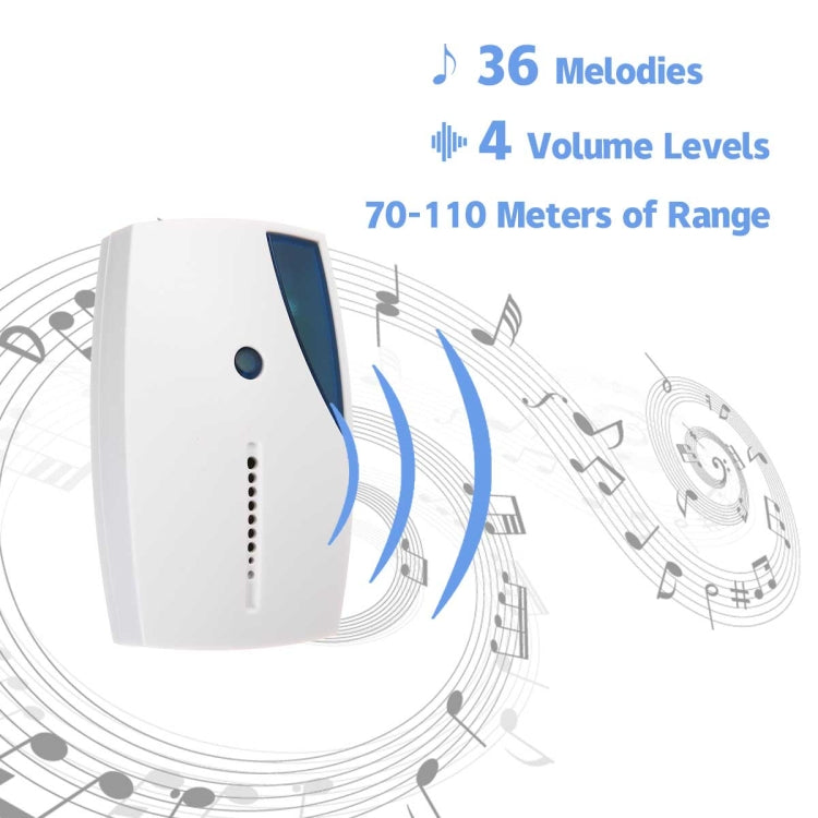 513E Waterproof LED Wireless Doorbell Remote Control Door Bell with 36 Tune Chimes Songs - Wireless Doorbell by PMC TechLife | Online Shopping South Africa | PMC TechLife
