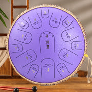 15-Tone Ethereal Drum 14-Inch Steel Tongue Drum Hollow Drum Sanskrit Drummer Disc(Purple)