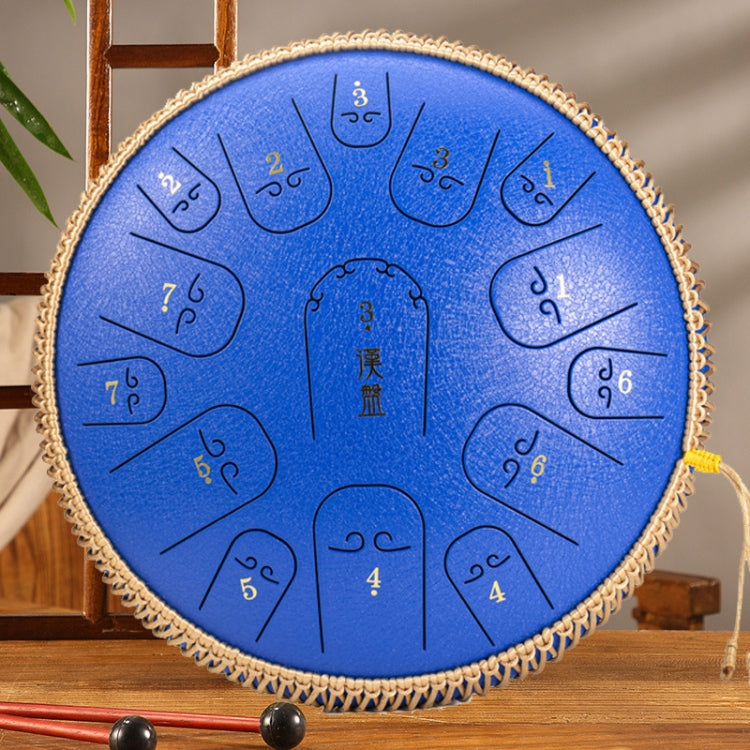 15-Tone Ethereal Drum 14-Inch Steel Tongue Drum Hollow Drum Sanskrit Drummer Disc(Blue) - Percussion Accessories by PMC TechLife | Online Shopping South Africa | PMC TechLife | Buy Now Pay Later Mobicred