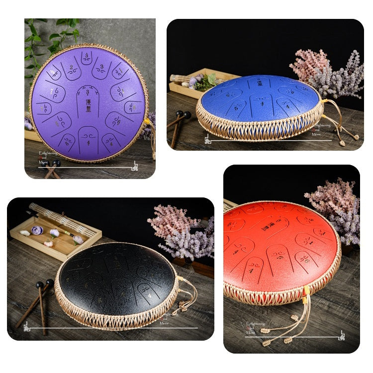 15-Tone Ethereal Drum 14-Inch Steel Tongue Drum Hollow Drum Sanskrit Drummer Disc(Blue) - Percussion Accessories by PMC TechLife | Online Shopping South Africa | PMC TechLife | Buy Now Pay Later Mobicred