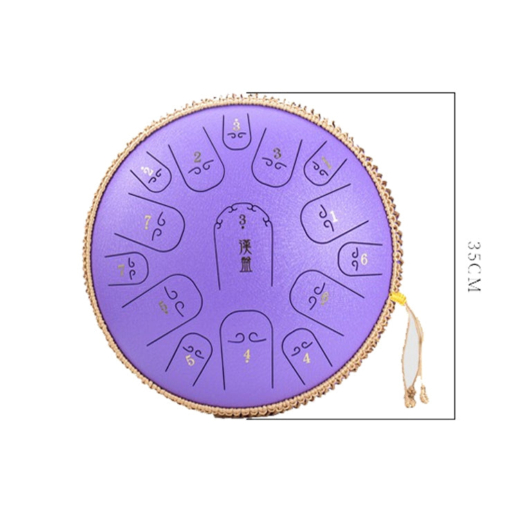 15-Tone Ethereal Drum 14-Inch Steel Tongue Drum Hollow Drum Sanskrit Drummer Disc(Blue)