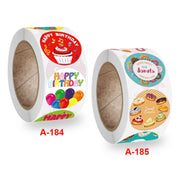 Children Happy Birthday Stickers Decorations Greeting Cards Label, Size: 2.5 cm / 1inch(A-185)