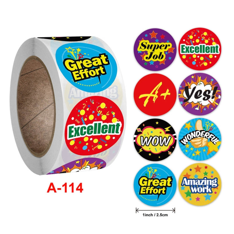 Children Toy Reward Stickers Office Stationery Decoration Label Sealing Sticker, Size: 2.5cm / 1inch(A-114)