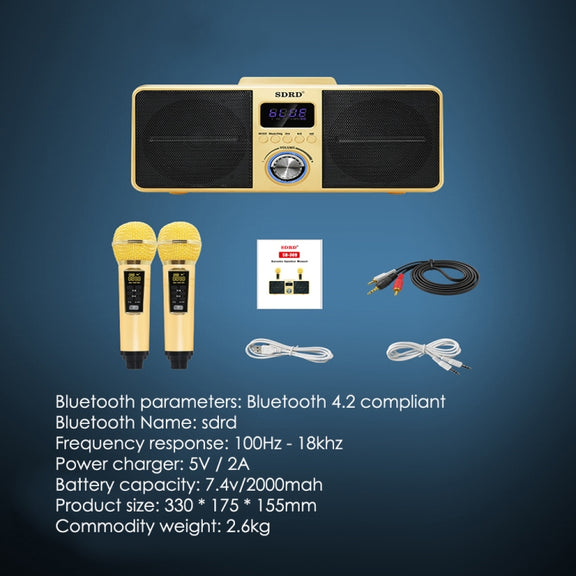 SDRD SD309 Wireless Microphone Bluetooth Audio All-In-One Machine(Black)