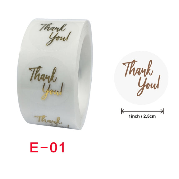 3 PCS Bronzing Thank You Baking Sticker Gift Decoration Label, Size: 2.5cm/1inch E-01