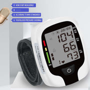 Wrist Type Electronic Blood Pressure Monitor Home Automatic Wrist Type Blood Pressure Measurement, Style: Live Voice Broadcast(White English)