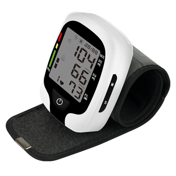Wrist Type Electronic Blood Pressure Monitor Home Automatic Wrist Type Blood Pressure Measurement, Style: Live Voice Broadcast(White English)