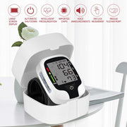 Wrist Type Electronic Blood Pressure Monitor Home Automatic Wrist Type Blood Pressure Measurement, Style: Live Voice Broadcast(White English)