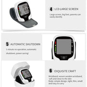 Wrist Type Electronic Blood Pressure Monitor Home Automatic Wrist Type Blood Pressure Measurement, Style: No Voice Announcement(White English)