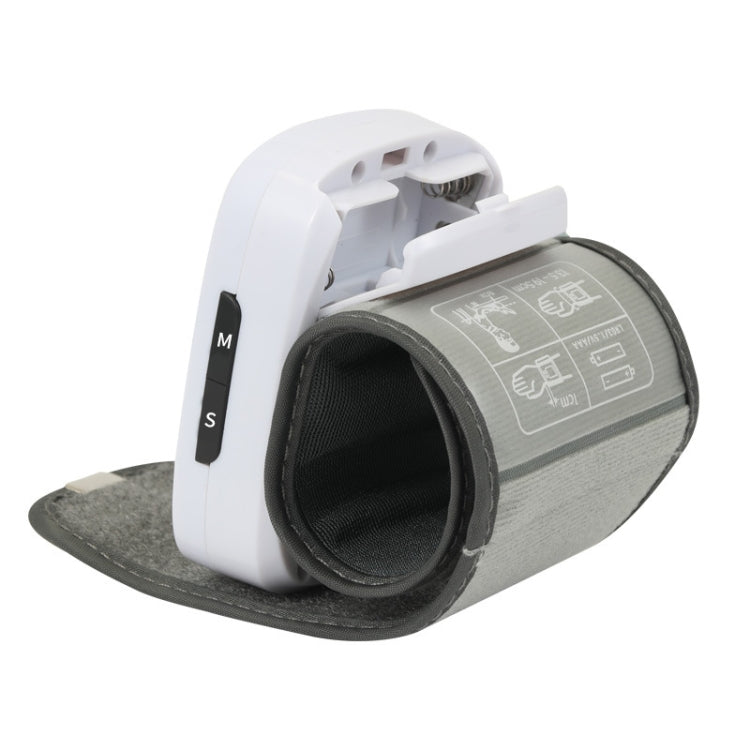 Wrist Type Electronic Blood Pressure Monitor Home Automatic Wrist Type Blood Pressure Measurement, Style: No Voice Announcement(White English)