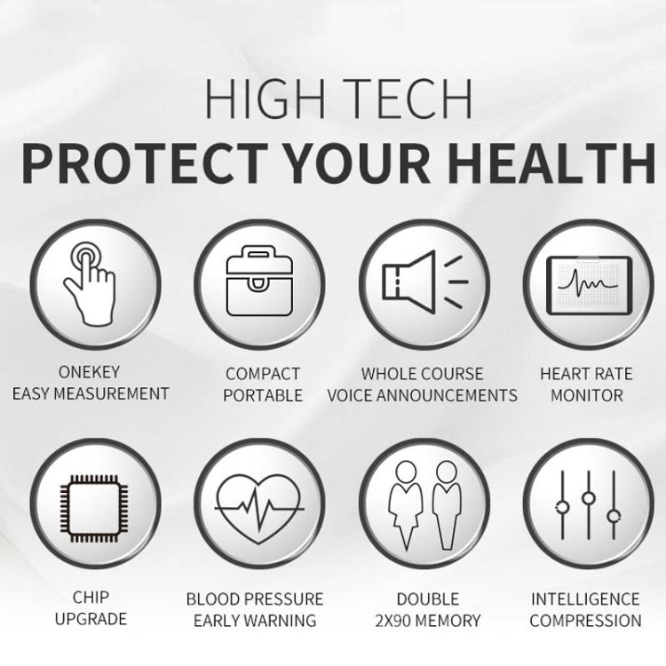 Wrist Type Electronic Blood Pressure Monitor Home Automatic Wrist Type Blood Pressure Measurement, Style: No Voice Announcement(White English)