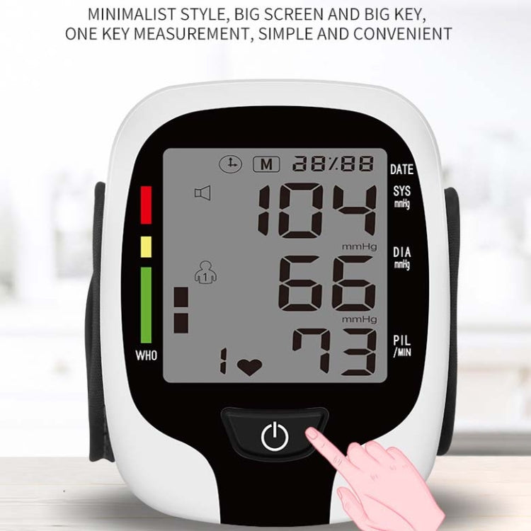 Wrist Type Electronic Blood Pressure Monitor Home Automatic Wrist Type Blood Pressure Measurement, Style: No Voice Announcement(White English)