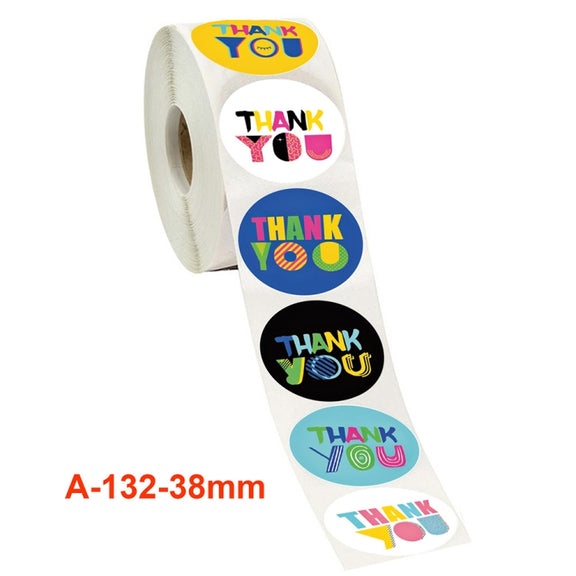 3 PCS Thank You Sticker 8 Kinds Of Pictures Wedding Party Decoration Supplies Label 38 mm/1.5 inch(A-132-38mm)