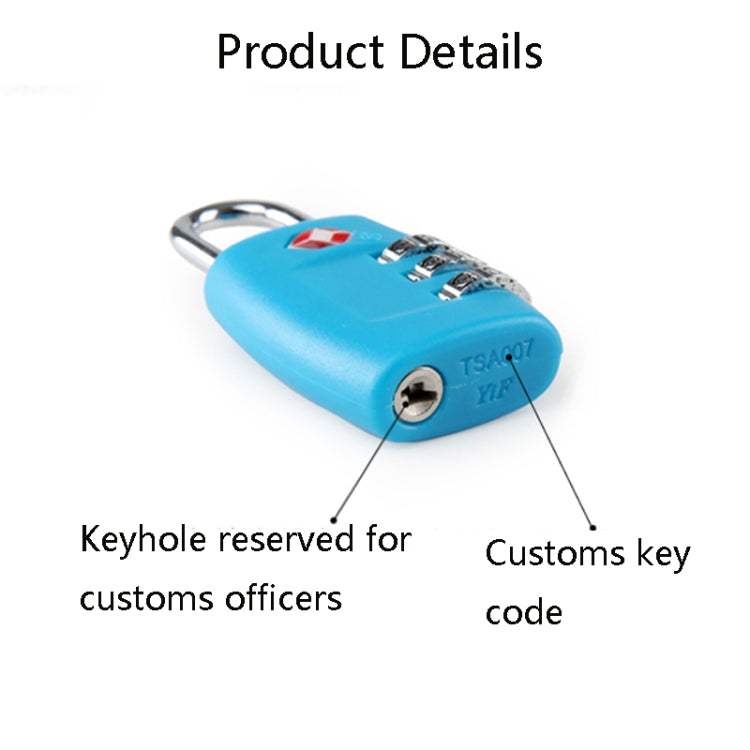 Customs Luggage Lock Overseas Travel Luggage Zipper Lock Plastic TSA Code Lock(Black) - Padlocks by PMC Jewellery | Online Shopping South Africa | PMC Jewellery | Buy Now Pay Later Mobicred