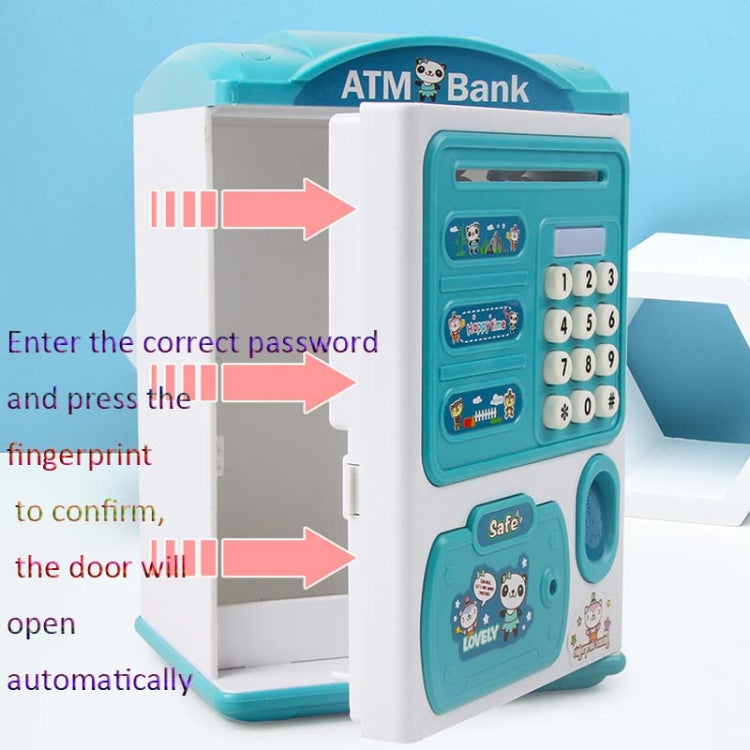 Simulation Password Fingerprint Sensor Unlocking Money Box Automatic Roll Money Safe ATM Piggy Bank(Pink) - free shipping - PMC TechLife - Order now!