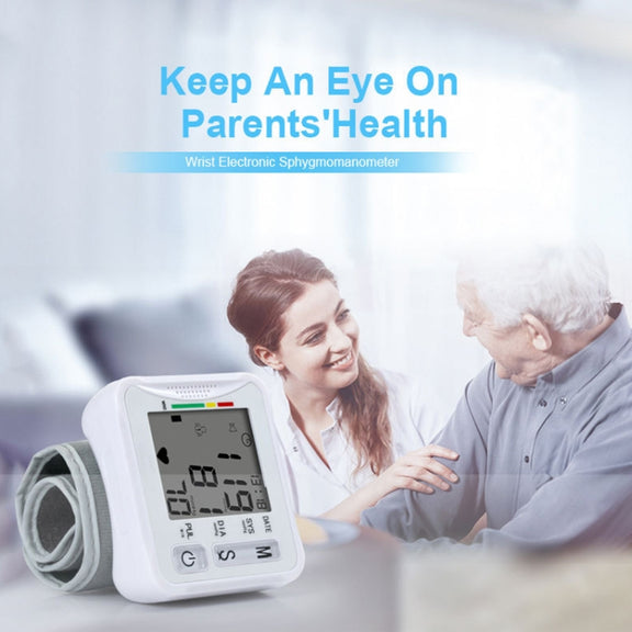 KWL-W01 Home Automatic Smart Wrist Electronic Sphygmomanometer, Style: English With Voice(White)