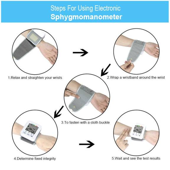 KWL-W01 Home Automatic Smart Wrist Electronic Sphygmomanometer, Style: English With Voice(White)
