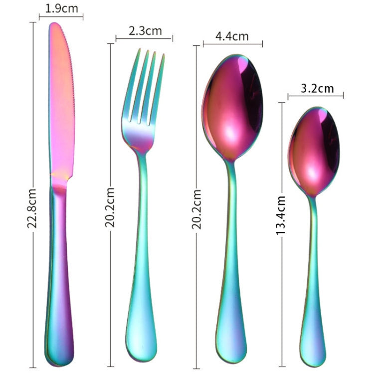 24 in 1 Stainless Steel Tableware Western Steak Cutlery Gift Set, Color: Golden - free shipping - PMC TechLife - Order now!