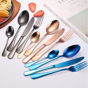 24 in 1 Stainless Steel Tableware Western Steak Cutlery Gift Set, Color: Black