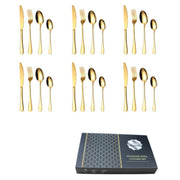 24 in 1 Stainless Steel Tableware Western Steak Cutlery Gift Set, Color: Black