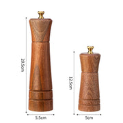 Wood Pepper Grinder Kitchen Household Manual Solid Pepper Powder Black Pepper Mill Grinder Bottle Seasoning Jar, Specification: 5 inch