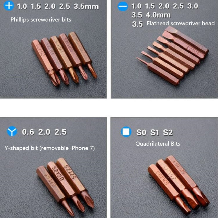 60 in 1 S2 Mobile Phone Notebook Computer Disassembly Tool Repair Phillips Screwdriver(Black) - Screwdriver Set by PMC TechLife | Online Shopping South Africa | PMC TechLife