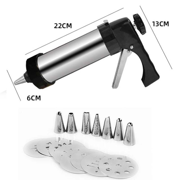 Multi-Function Stainless Steel Piping Gun Set Cookie Biscuits Hand Pressing Biscuit Machine Household DIY Baking Tools - free shipping - PMC TechLife - Order now!