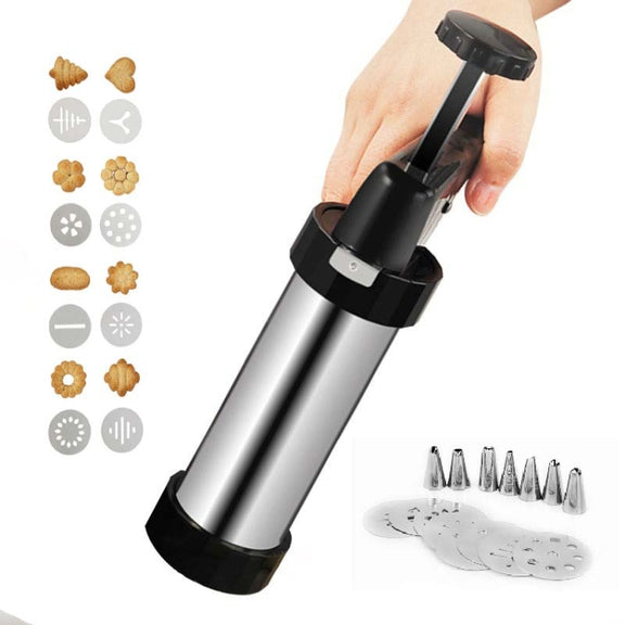 Multi-Function Stainless Steel Piping Gun Set Cookie Biscuits Hand Pressing Biscuit Machine Household DIY Baking Tools