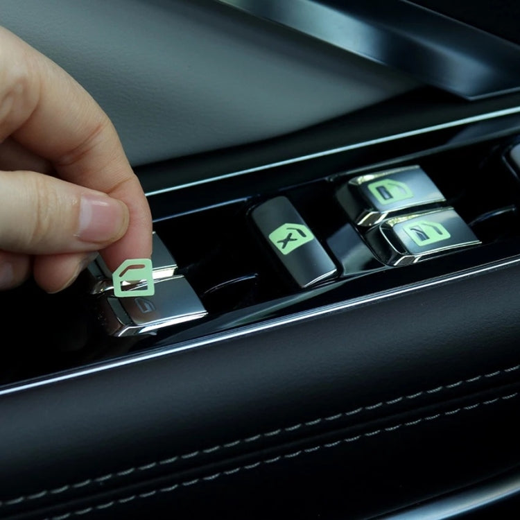 Car Window Sticker Lifter Modified Sticker Car Luminous Switch Car Window Button Car Sticker(Luminous Blue)